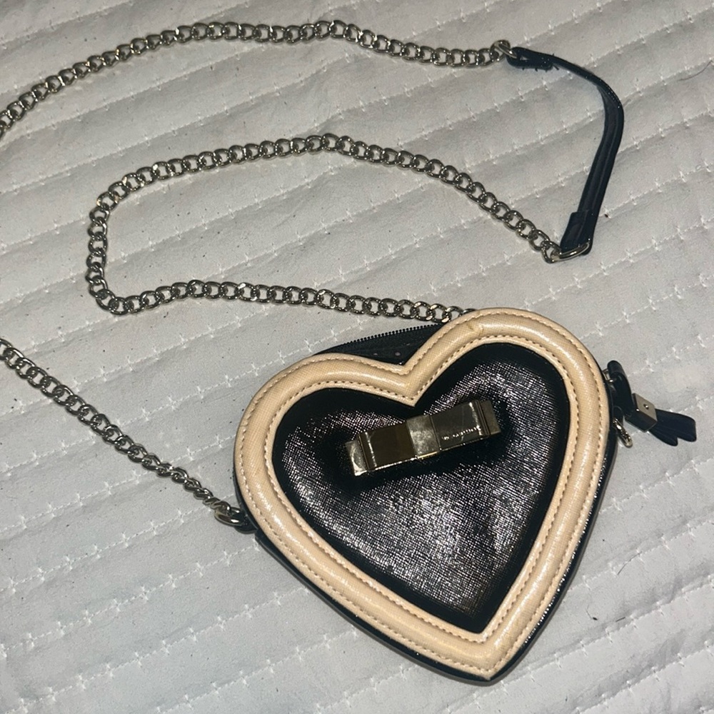 Black & Pink small heart crossbody bag